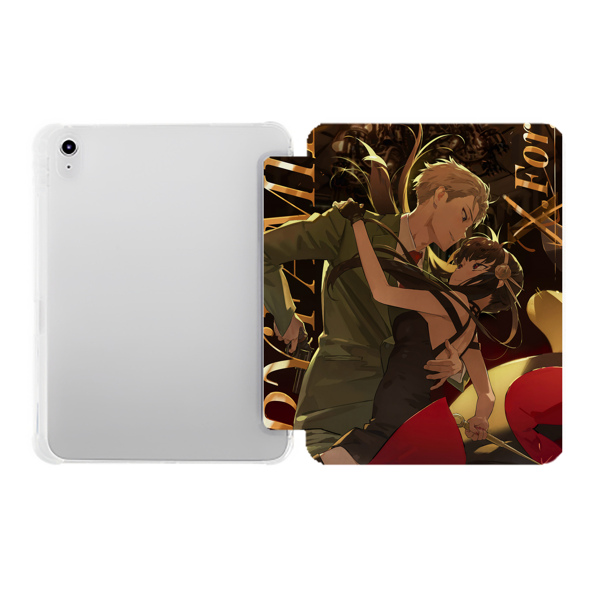 （画像用） SPY×FAMILY间谍家家酒 IPad ケース ペン収納付き 三つ折りスタンド PUレザー×シリコン 対応機種9.5/10.5/10.9インチ